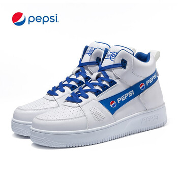 百事可乐pepsi男鞋休闲鞋板鞋高帮运动鞋情侣款小白鞋男女学生户外