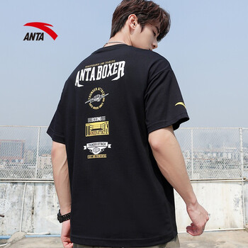 安踏(anta) 安踏短袖t恤男2023夏季搏击宽松短袖半袖棉体恤上衣 基础
