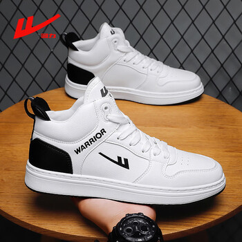 回力男鞋秋款初中学生青少年高帮运动鞋大童男孩球鞋潮鞋白黑39