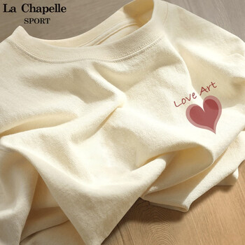 la chapelle sport拉夏贝尔纯棉短袖t恤夏季潮流ins爱心印花时尚宽松