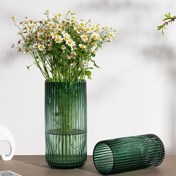 隆鼎玻璃花瓶透明水养植物插花瓶富贵竹百合玫瑰水培容器大罗马柱式