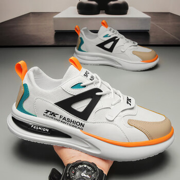 字言男鞋四季网布时尚休闲鞋男跨境韩版运动潮鞋跑步鞋子tk783白桔41