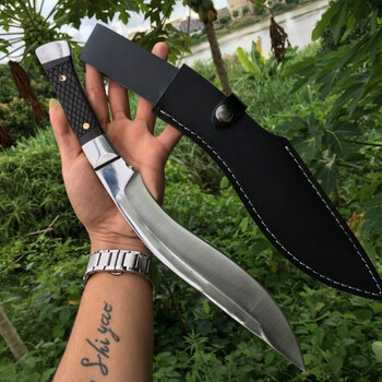 尼泊尔军弯刀尼泊尔户外野外生存刀军刃加长大号款开刃钢具防身冷