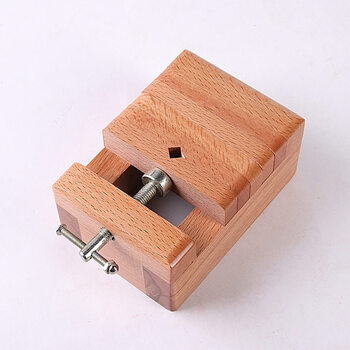 印床刻章工具篆刻套装工具榉木大号印床印章石料固定刻床实木夹具