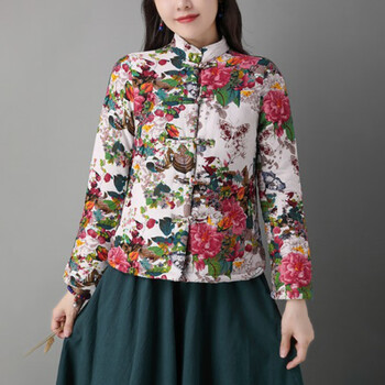 服饰内衣>女装>汉服>悠奈莎>悠奈莎中式唐装棉袄女秋冬民族风棉衣棉服