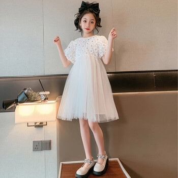 涂画图画儿童裙子夏天11岁女孩衣服2023年新款中大童装女童连衣裙公主