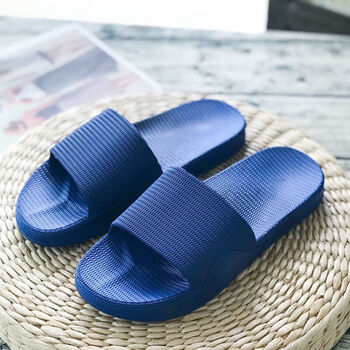 越南天然橡胶乳胶拖鞋男女室内防滑舒适拖鞋耐磨厚底无味 蓝色 40-41