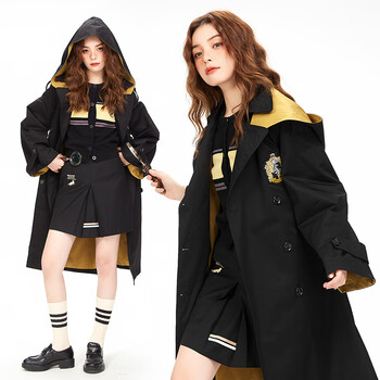 【梗豆kyouko】哈利波特联名款大兜帽徽章风衣可拆帽秋冬制服