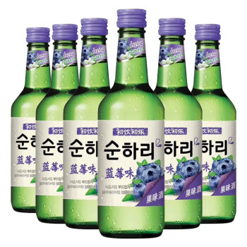 韩国进口 乐天 （Lotte）初饮初乐 蓝莓味配制酒 烧酒 果味酒 组合装 360ml*6瓶