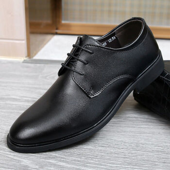 春夏季男士商务正装皮鞋男黑色尖头青休闲鞋伴郎西装婚纱照男鞋黑色