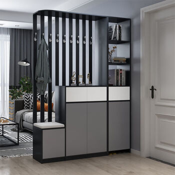 雅岛   进门鞋柜家用门口隔断柜客厅门厅柜简约现代玄关柜屏风分体挂