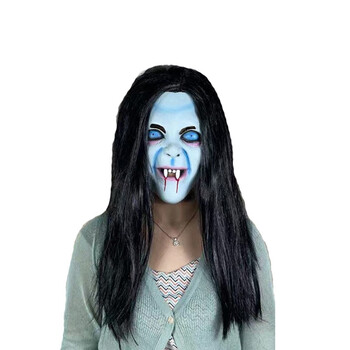 恐怖鬼假恶魔面具全脸万圣节般若僵尸死神吓人吸血鬼贞子魔鬼头套黑色