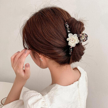 花朵碎花发夹女顶夹鲨鱼夹头发抓夹女韩版夹子网红发卡后脑勺盘发法式