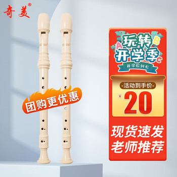 奇美六孔竖笛高音德式6孔c调儿童中小学生教学八孔竖笛 DHS高音德式8孔竖笛