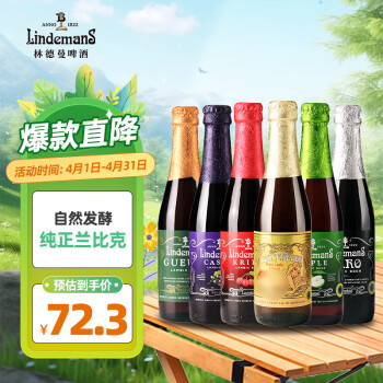 Lindemans林德曼啤酒组合装250ml*6瓶 精酿随机六口味 比利时进口 春日出游