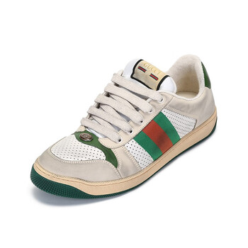 男鞋 古驰 gucci 男士screener系列皮革系带休闲运动鞋