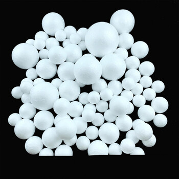 泡沫球泡沫圆球白色实心保丽龙球幼儿园手工diy地球仪婚庆插花球 15cm