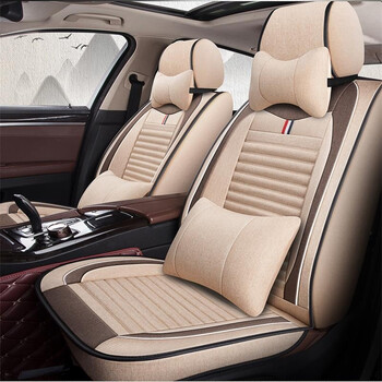 夏天凉座垫全包亚麻座套四季通用亚麻款卡其色豪华款捷达专用亚麻座套