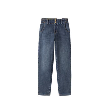 太平鸟【商场同款】女装冬季新款暖感哈伦牛仔裤A3HAD4234 牛仔蓝 S