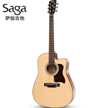 萨伽（SAGA） 民谣吉他D10系列初学入门萨迦木吉它jita乐器 D10C【41英寸 - 缺角原木色】