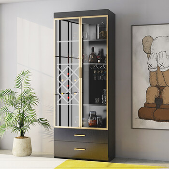 玻璃酒柜现代简约现代简约客厅酒柜靠墙展示柜轻奢落地储物收纳柜子