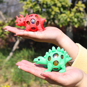 发泄恐龙玩具整蛊发泄小玩具恐龙款葡萄球捏捏乐减压无聊解压发泄 5个