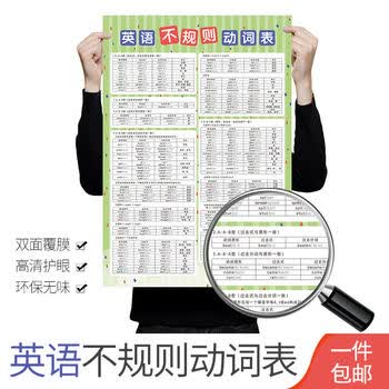 小学初中高中英语动词过去式名词复数形容词不规则变形挂图表贴图小初高英语不规则变形挂图 摘要书评试读 京东图书