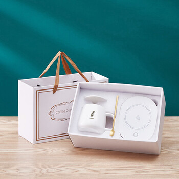 开学礼物伴手礼纪念品商务公司实用奖品员工教师节礼品白色落叶暖暖杯