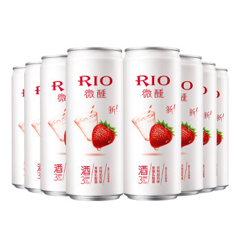 锐澳（RIO）洋酒 预调 鸡尾酒 果酒 微醺系列 3度 草莓乳酸菌味 330ml*8罐