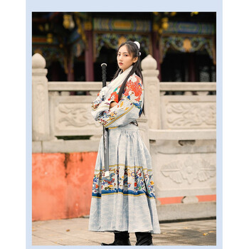 明制飞鱼服 莽服 贴里锦衣卫男女同款飞鱼服汉服 曳撒 白色 s