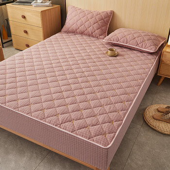 北欧简约水洗棉夹棉床笠单件夏季席梦思床垫套罩防滑固定全包床单clm