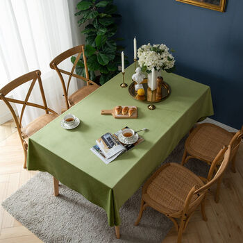 妙普乐西餐桌布 牛油果复古桌布轻奢丝绒布绿色台布长方形家用西餐