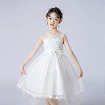白纱裙女童儿童公主裙洋气夏季儿童蓬蓬纱主持人裙子女孩六一表演礼服