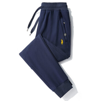 保罗polo男装纯棉裤子男大码春秋季运动宽松裤男士休闲裤宽松束脚小脚