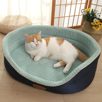 凡佰酷猫窝四季通用夏天凉席窝猫床半封闭式宠物狗窝夏季猫垫子猫咪