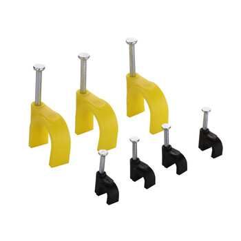 圆形方形塑料钢钉线卡加厚加粗形电源线卡扣网线卡钉pvc管固定夹 加厚