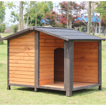 纳学户外室外实木狗屋防雨大中型小型狗窝狗舍庭院别墅防晒通用防