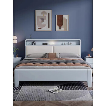 红苹果(red apple)品质北欧实木床1.8主卧1.2夜灯双人床1.