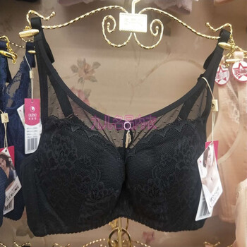u100元2件断码奥丽侬内衣夹棉杯薄款聚拢杯型文胸胸罩ow8653黑色75c
