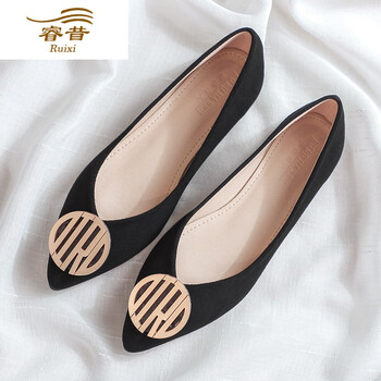 女士加大码瓢鞋夏天女款平底特大号船鞋单鞋女生夏平跟浅口软底尖头41