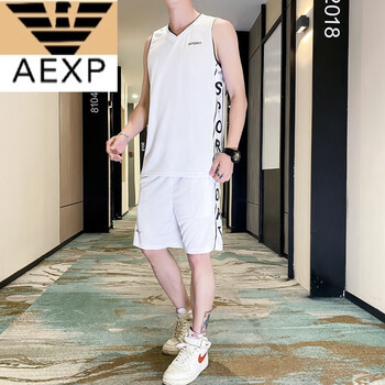 aexp阿玛ea7xp尼旗舰跑步套装男夏季冰丝薄款无袖速干篮球背心短裤
