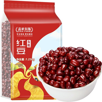 盖亚农场（Gaia Farm）有机红豆1.25kg 五谷杂粮粗粮红小豆粥米饭伴侣 有机红豆 1.25kg*1袋