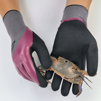 赶海抓螃蟹防夹处理海鲜生蚝小龙虾杀鱼专用手套防刺防水防滑防割