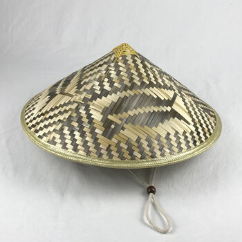 越南帽子斗笠古风女遮阳古风男蓑衣装饰女斗笠古装垂钓帽 图片色 直径