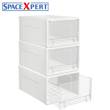 SPACEXPERT 抽屉式收纳盒50L三只 收纳柜收纳箱内衣收纳玩具整理箱储物箱