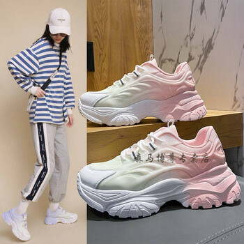 森马广东惠州鞋子女渐变色老爹鞋春夏新款透气运动鞋ins韩版学生休闲