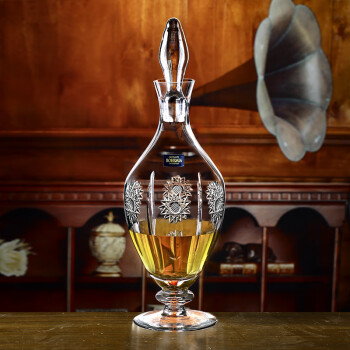 高斯（Glass）捷克进口水晶玻璃威士忌酒瓶葡萄酒洋泡酒瓶红酒瓶分酒器醒酒器 800ml