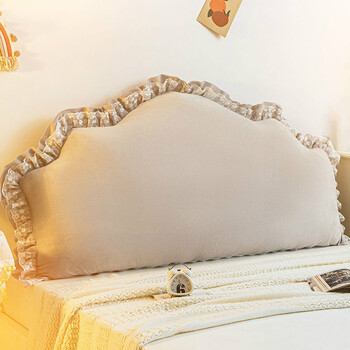 床靠温柔奶油 靠垫白色床上网红床头靠枕法式卧室软包大靠背固定拆洗 