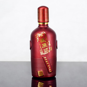 空酒瓶珍藏原浆酒瓶自酿酒坊用红色金色喜庆酒瓶带酒盒包装邮 红色