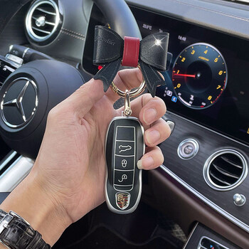 适用20款保时捷macan钥匙套改装718卡宴帕拉梅拉911汽车壳男女扣时尚